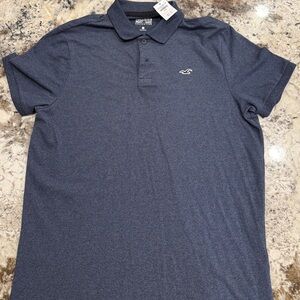 NWT Hollister Men's Dark Blue Polo Shirt